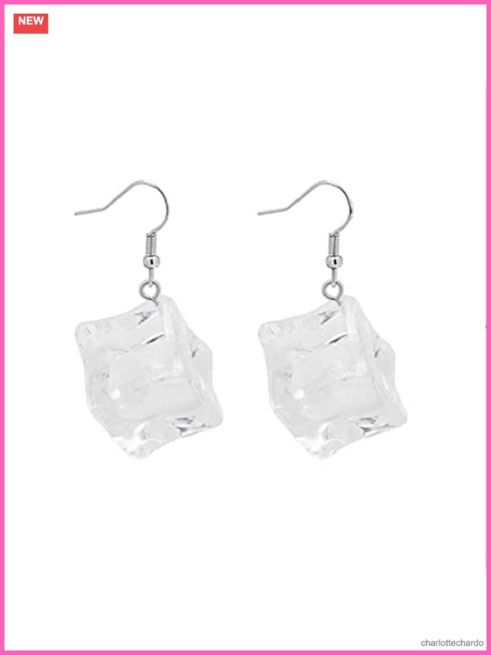 Acrylic Ice Cube Dangle Earrings Fun Summer Jewelry